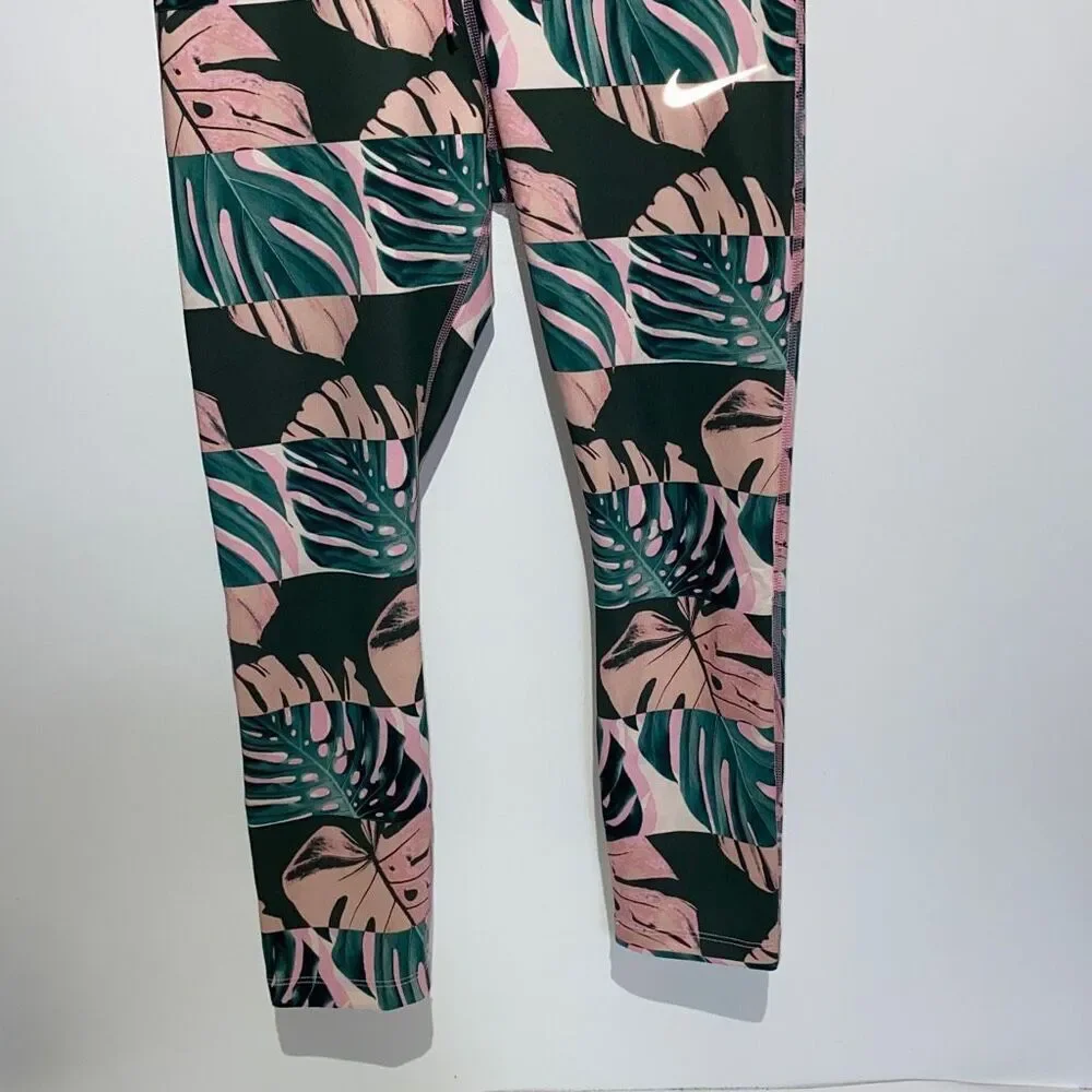 Nike Women's Pink‎ High Waisted Crop Dri Fit Leggings Size Medium